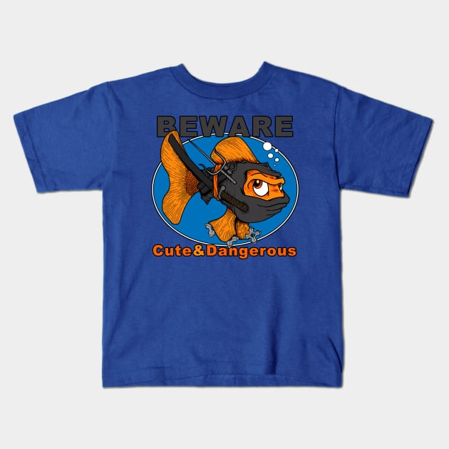 BEWARE!  Cute & Dangerous Kids T-Shirt by inkninja